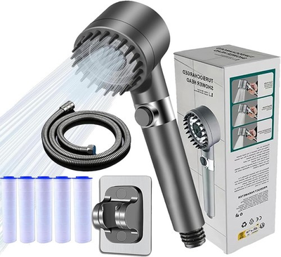 #ad #ad 4 Piece Set Ion Drops Filtered Handheld Shower Head High Pressure Hard Water $17.99