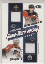 2002 Pacific Heads Up Game-Worn Jersey Quads Kristian Huselius Jiri Dopita qw7