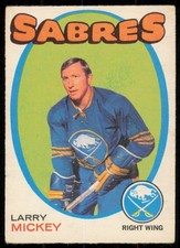 1971-72 O-PEE-CHEE LARRY MICKEY BUFFALO SABRES #167 VG (Corner Wrinkle)