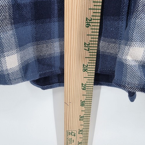 Lands End Blake Shelton Flannel Shirt Womens Large 14-16 Blue Plaid Western NEW - Picture 7 of 8