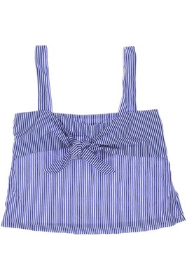 TRF by Zara Top Damen Trägertop Tanktop Unterhemd Gr. M Baumwolle Blau #vgsd250