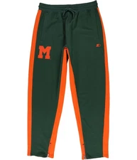 STARTER Mens Miami Hurricanes Athletic Sweatpants, Green, Large