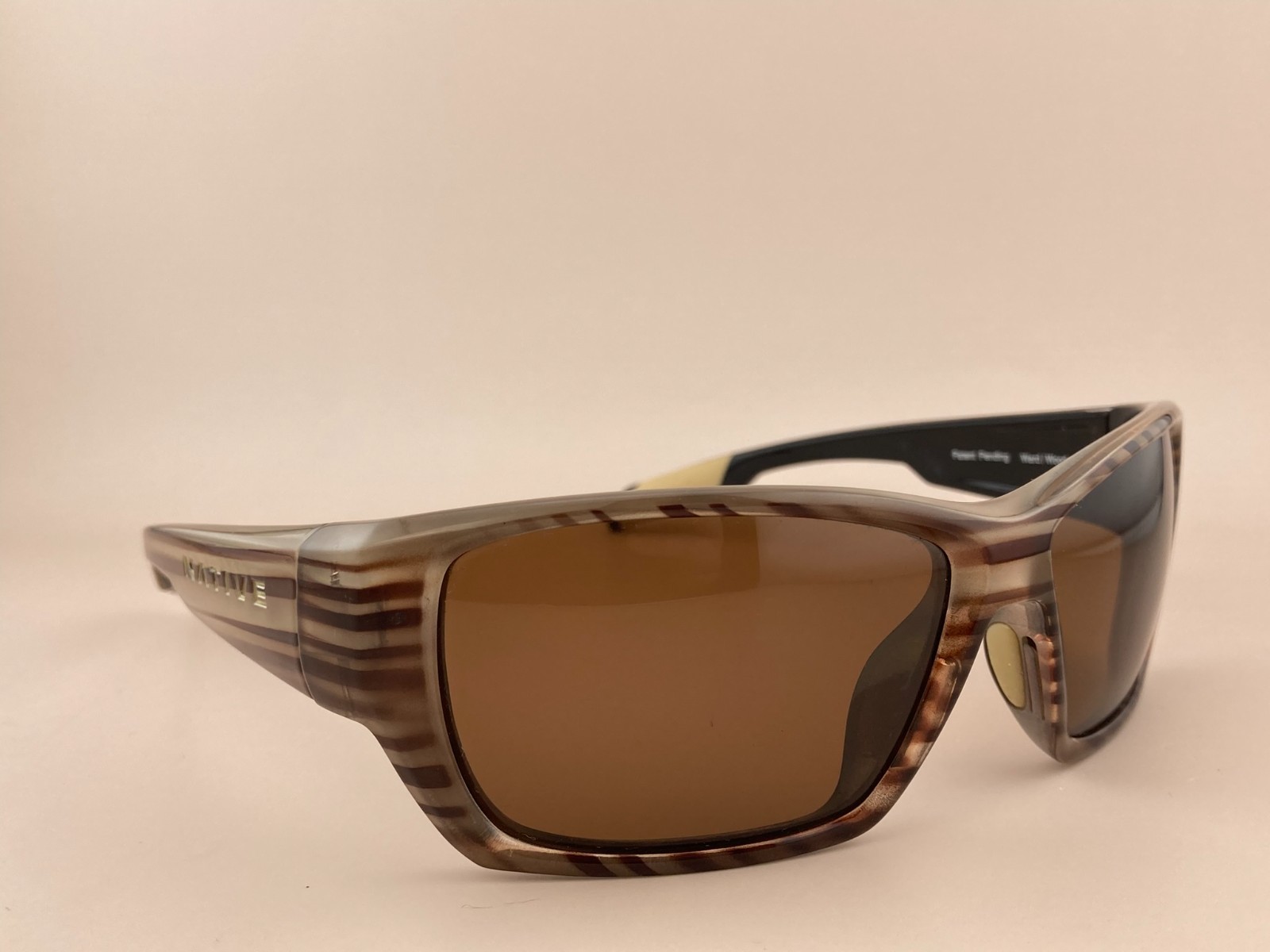 Native Ward Brown Wood Pattern Frame Polarized Su… - image 1