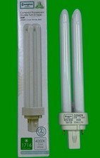 Image of 1x 26W Crompton G24d-3, 2 pin CFL Light Bulbs, 840 4000K Low Energy PL PLC Lamp