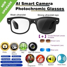 4K AI Smart Glasses 100MP Camera Bluetooth Call Voice Assistant 2025