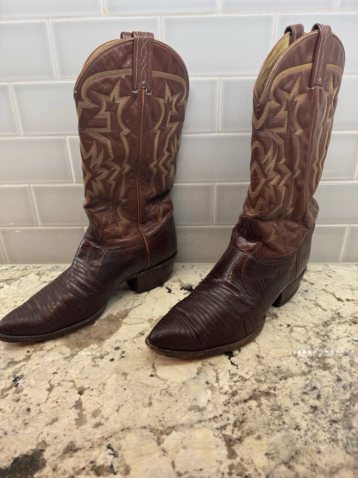 Botas para hombre Tony Lama Exotic Lizard estilo #8573, talla 10D Foto 2 de 4