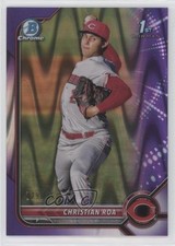2022 Bowman Chrome Prospects Purple RayWave Refractor 229/250 Christian Roa 02qo