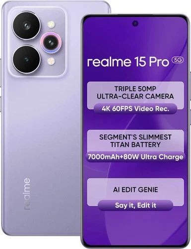 realme 15 Pro 5G (PURPLE, 12GB RAM, 256GB) Snapdragon 7 Gen 4