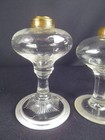 1860's Pair of Early Flint Glass Kerosene Oil No 1 Stand Lamps — photo 2