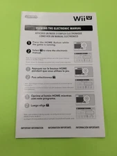 Wii U  |  Viewing the Electronic Manual Directions