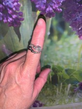 wire wrap ring Silver wrap with silver beads Size 6 NEW