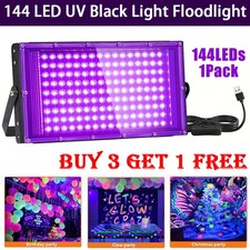 144 LED UV Black Light Floodlight 395nm UV Lamp for LED Stage Party Bar DJ Club