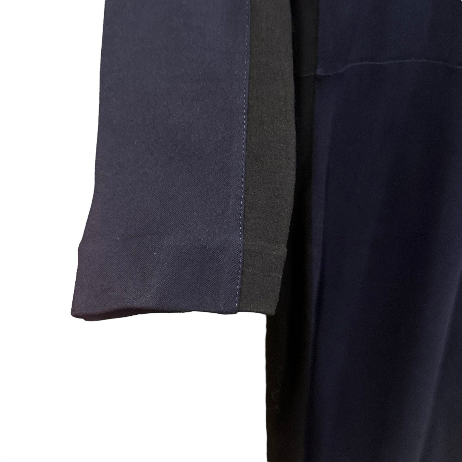 Babaton Scoop Neck Stretch Sheath Dress Navy w/Black Side & Sleeve Panels Size 8