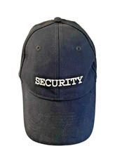 Security Black Cap Adjustable Hat Embroidered Logo-Women's or Youth