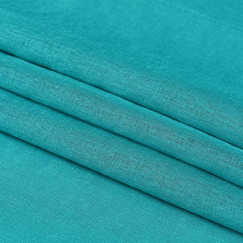 Sheer Curtains Semi Transparent Voile Rod 42"W x 54"L (Pack of 2) Turquoise - Picture 6 of 6
