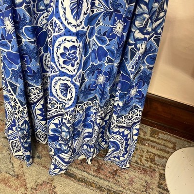 chinese dress ladies Blue Tile Dream Maxi Dress – FARM Rio main image 0