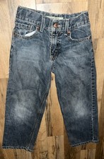 Boy s Wrangler Loose Fit Straight Leg Adjustable Waist Blue Denim Jeans Size 7