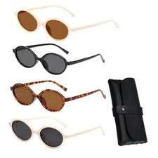 Retro Sunglasses for Women Men 90s Vintage Trendy Fashion Rectangle Oval