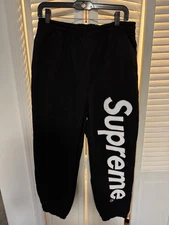 In-Hand Supreme Satin Applique Sweatpant Black FW25 Size: Extra Large
