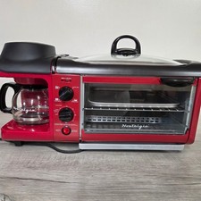 Nostalgia Estación de Desayuno 3 en 1 Retro Rojo Tostador Horno Cafetera BSET300