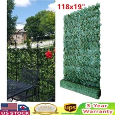 118 '' Artificial Faux Ivy Leaf Privacy Fence Screen Panel Wall Hedge Decorative