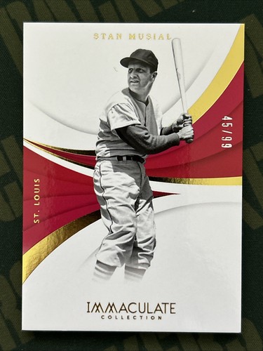 2018 Immaculate Collection #112 Stan The Man Musial Numbered 45 of 99 St. Louis - Picture 2 of 3