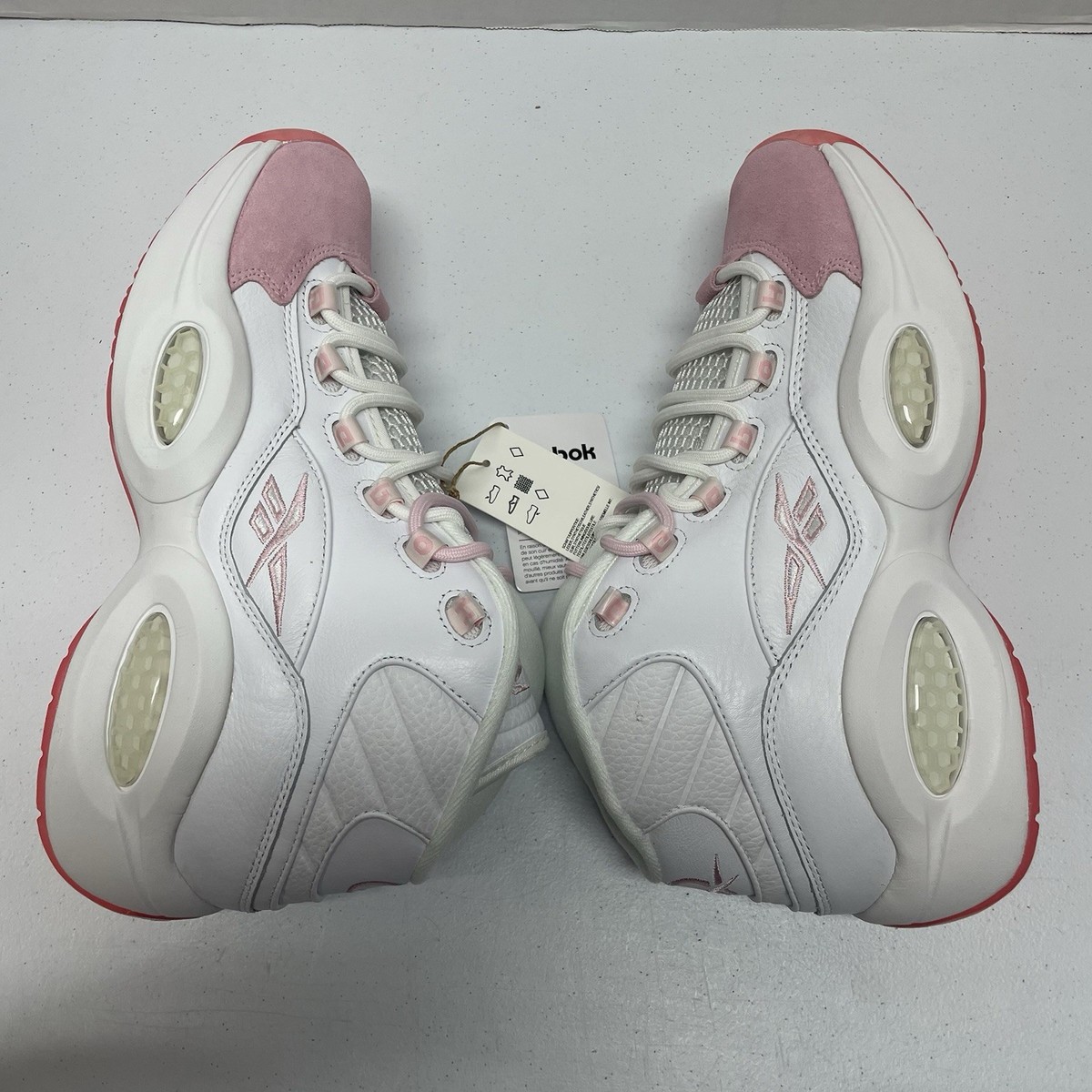 Reebok Question Mid Pink Toe G55120 Size 13 White Pink Allen Iverson Camron REEBOK QUESTION MID  main image 4