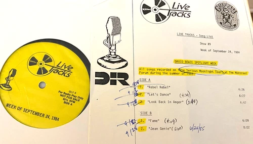 9/24/84 LIVE TRACKS, DAVID BOWIE LIVE MONTREAL FORUM,SERIOUS MOONLIGHT TOUR 1983