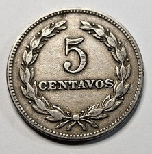 1963 El Salvador 5 Five Centavos - Copper Nickel - World Coin - Salvadorian