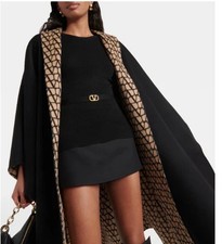44IT- Valentino Monogram reversible wool cape Poncho- With Tags