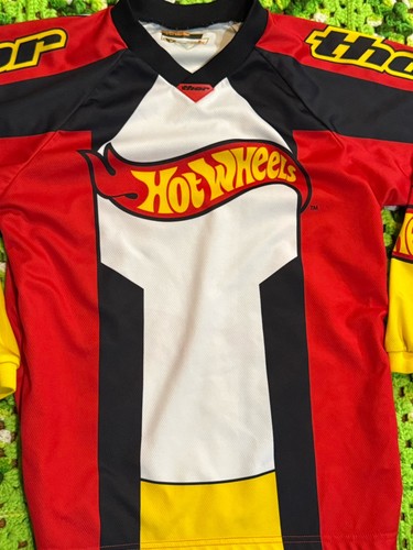Thor Hot Wheels Jugend Motocross Dirt Bike Trikot Y2K Large rot schwarz gelb - Bild 2 von 9