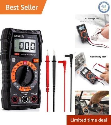 Digital Multimeter with Case - AC/DC Volt and Ohm Tester for Safety & Accuracy