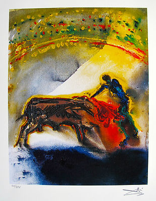 Salvador Dali THE BULLFIGHT Facsimile Signed Limited Edition Art Giclee 11'' x14''
