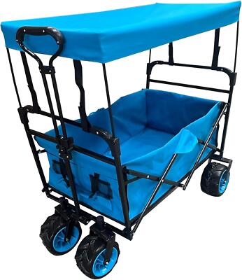 Bollerwagen faltbar mit Dach aus Metall