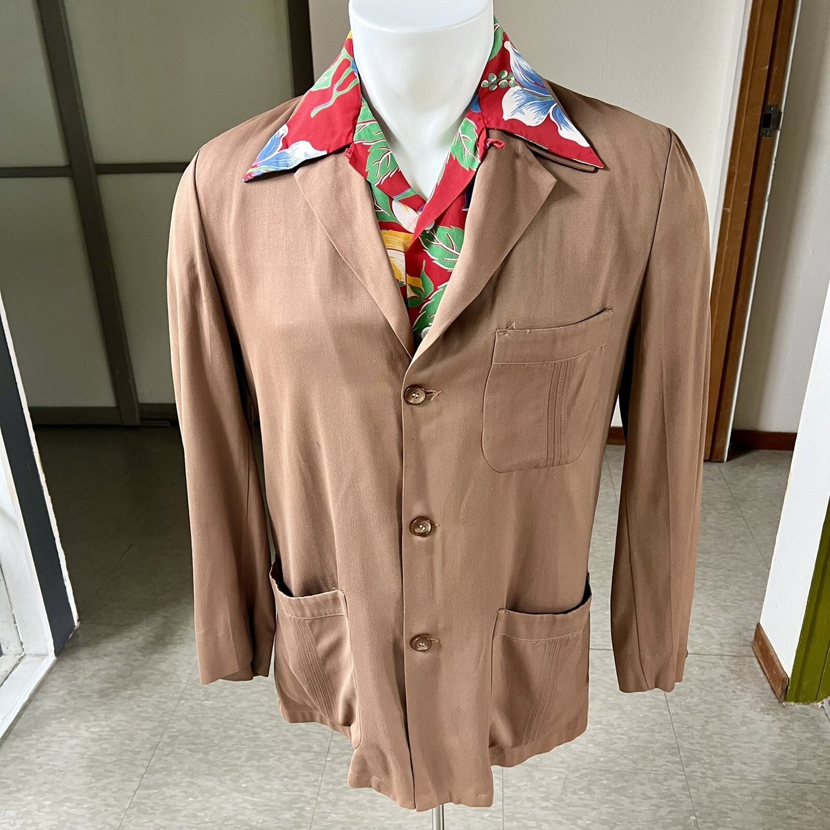 hollywood jacket 50'sヴィンテージ 1940s Or 50s Vintage Brown Gabardine Hollywood Jacket 38R | eBay