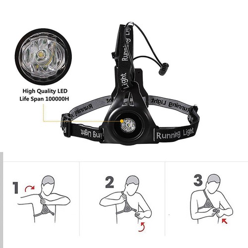 Waterproof Night Running Lights LED Chest Light Safety Warning Lamp Reflective - Picture 7 of 9