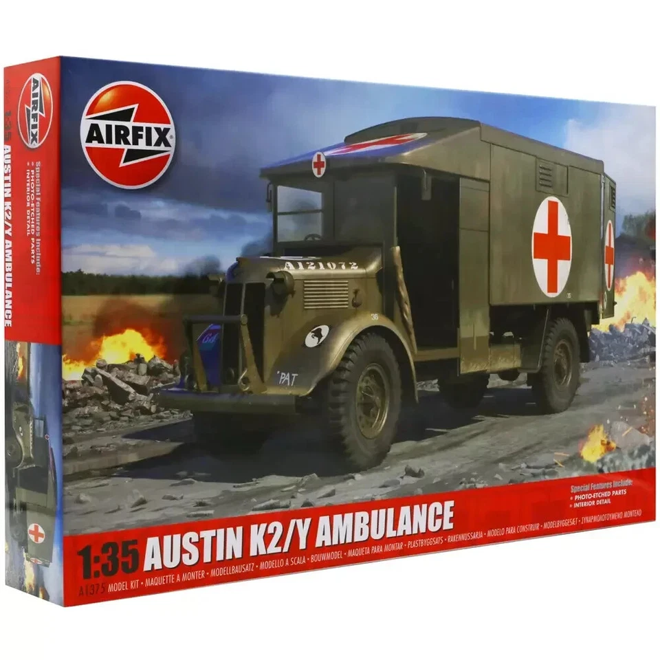 Airfix A1375 - 1/35 Austin K2/Y Ambulanza Militare Veicolo Model Kit - Tracked 4 - Immagine 4 di 4