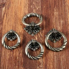 5 x Pull Knobs Antique Door Cabinet Ring Handles Retro Drawer Furniture Hardware