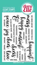 Avery Elle "MERRIEST" Clear Photopolymer Stamps Set