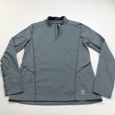 NIKE - NIKE PRO COMBAT HYPER WARM 激レア Nike Dri Fit Pro Combat Hyperwarm Lite Large Gray 1/4 Zip