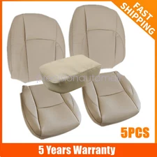 Driver & Passenger Leather Seat Cover & Armrest Cover Tan For 07-09 Lexus ES350