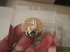 ARIES COIN INSIDE ACRYLIC PAPERWEIGHT - 3" X 3" X 1"