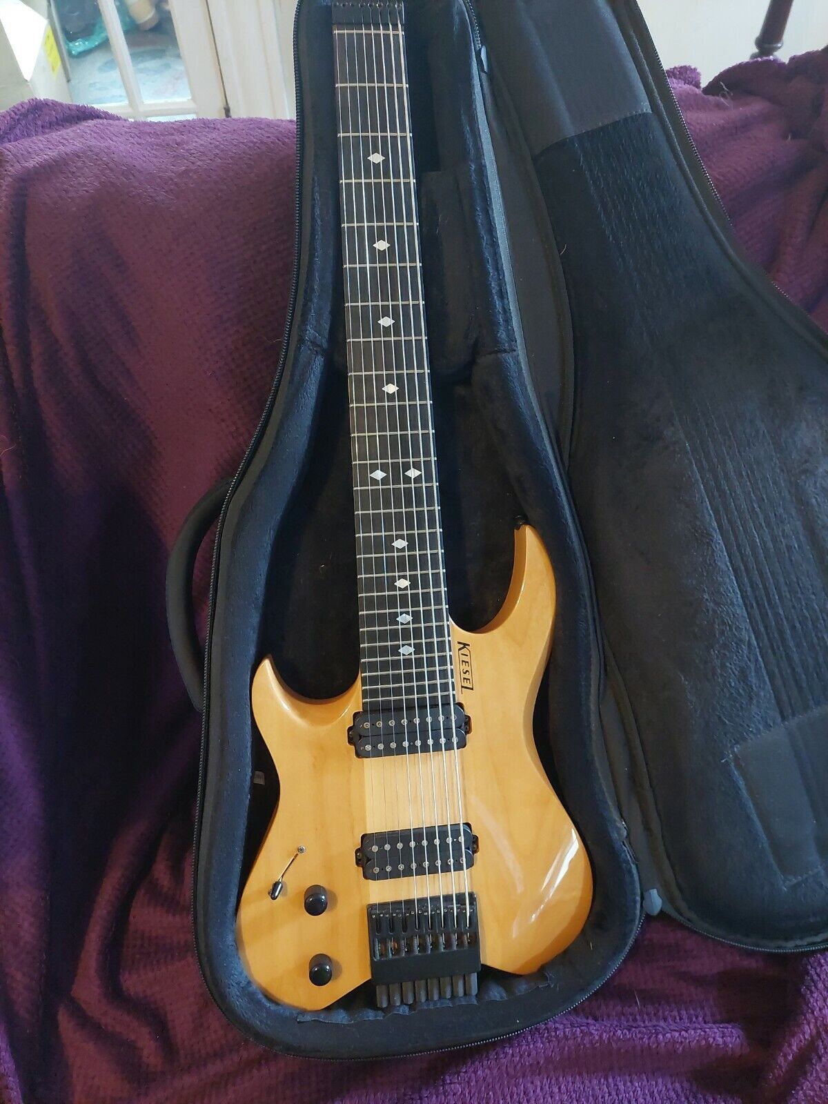 Left Handed Kiesel Cutsom Headless 8 String Vader 8 Guitar