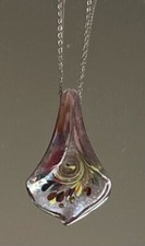 Handmade Glass Art Pendant With Vintage Chain
