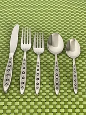 Gorham MONTORO Stainless Glossy Black Accent Smart Choice Flatware C16G