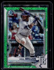 2021 Bowman Chrome Prospects Green Shimmer Refractor Vidal Brujan 15/99 Tampa
