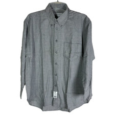 Yves Saint Laurent YSL Men s Herringbone Buttondown Shirt Size XL 17/ 32-33