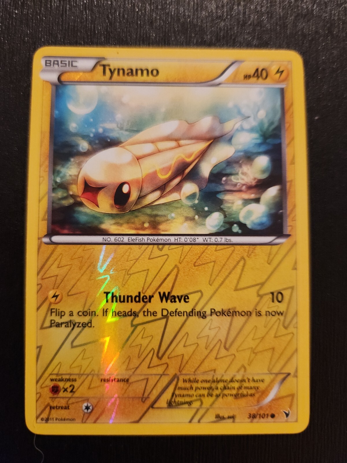 2011 TYNAMO 38/101 2011 BW NOBLE VICTORIES REVERSE HOLOCOMMON  Pokemon CARD - NM