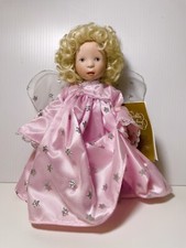 Franklin Mint Heirloom Porcelain Dolls 10" Girl Pink Dress Blonde Hair With Tag