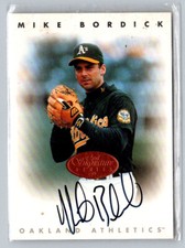 Mike Bordick 1996 Leaf Signature Series Bronze On Card Autograph MLB Oakland